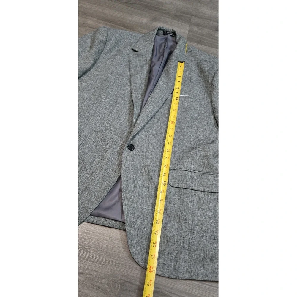 Coofandy Men's 1-Button Sports Coat Blazer Jacket Gray Size 3XL Pockets - Picture 12 of 14